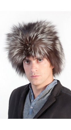 Silver fox fur hat